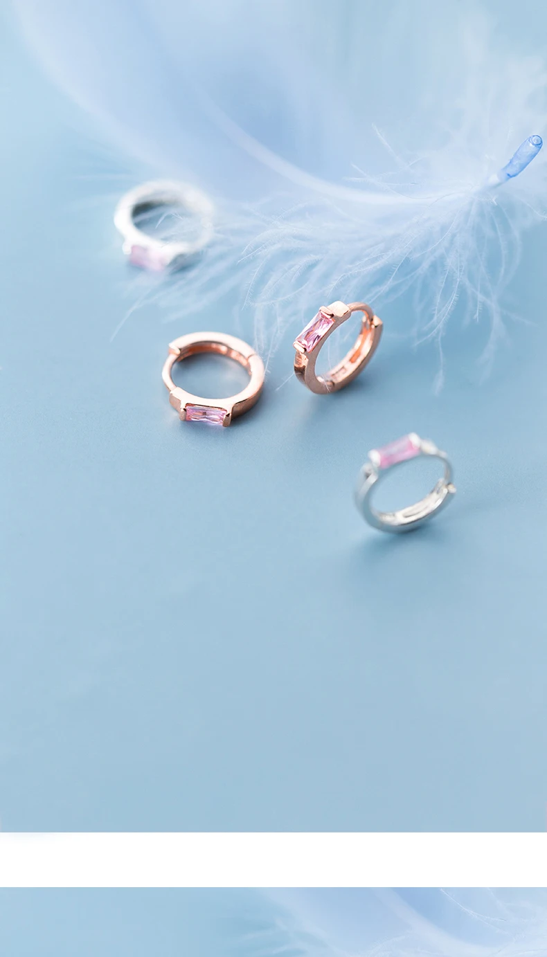 MloveAcc 925 пробы серебряные розовые CZ серьги-кольца серебряные для женщин ювелирные изделия из стерлингового серебра подарок на день Святого Валентина