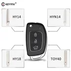 KEYYOU 3 кнопки складной откидная оболочка ключа дистанционного управления чехол автомобильный смарт ключ-брелок необработанное лезвие для Хендай i10 i20 i30 i35 i40 IX45 Genesis