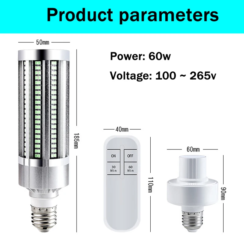 

Uv Sterilizer Light Home Ultraviolet Light Bulb UV Germicidal Lamp In Addition Mite Lights Ozone Sterilization Lamp 110-240V