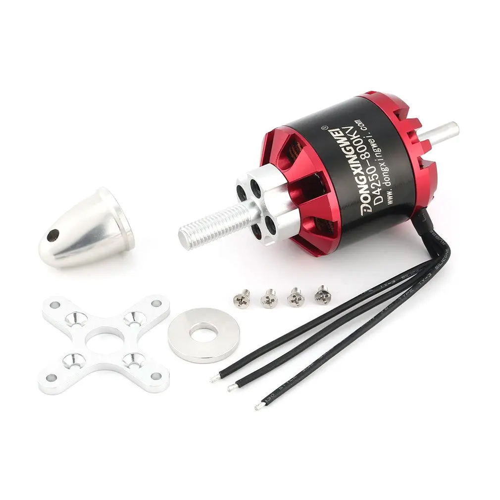 Бесщеточный двигатель DXW D4250 800KV 3-7S для радиоуправляемого FPV самолета