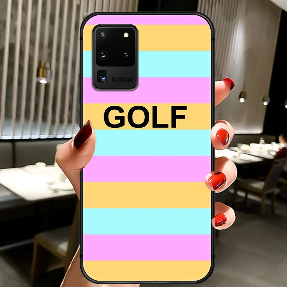 

Golf Blue Flame Phone Case Cover Hull For Samsung Galaxy S 6 7 8 9 10 e 20 Edge Uitra Note 8 9 10 Plus black Hoesjes Soft Cell