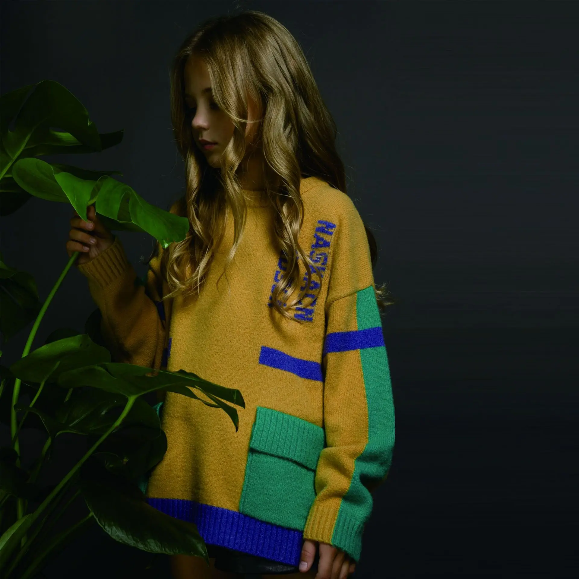 Новинка пуловер для девочек свитер сезон осень зима Детский с принтом модная