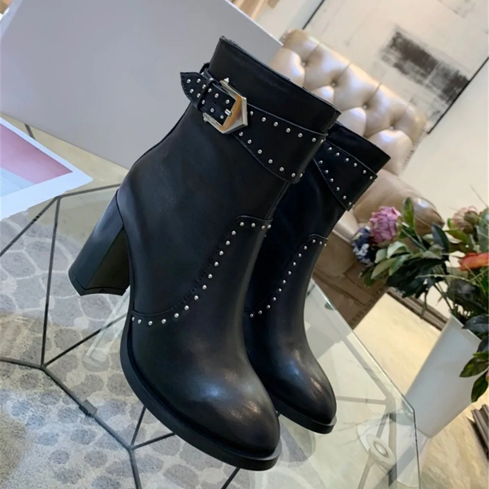 Обувь из натуральной кожи Новинка 2020 года ботильоны женская обувь для верховой