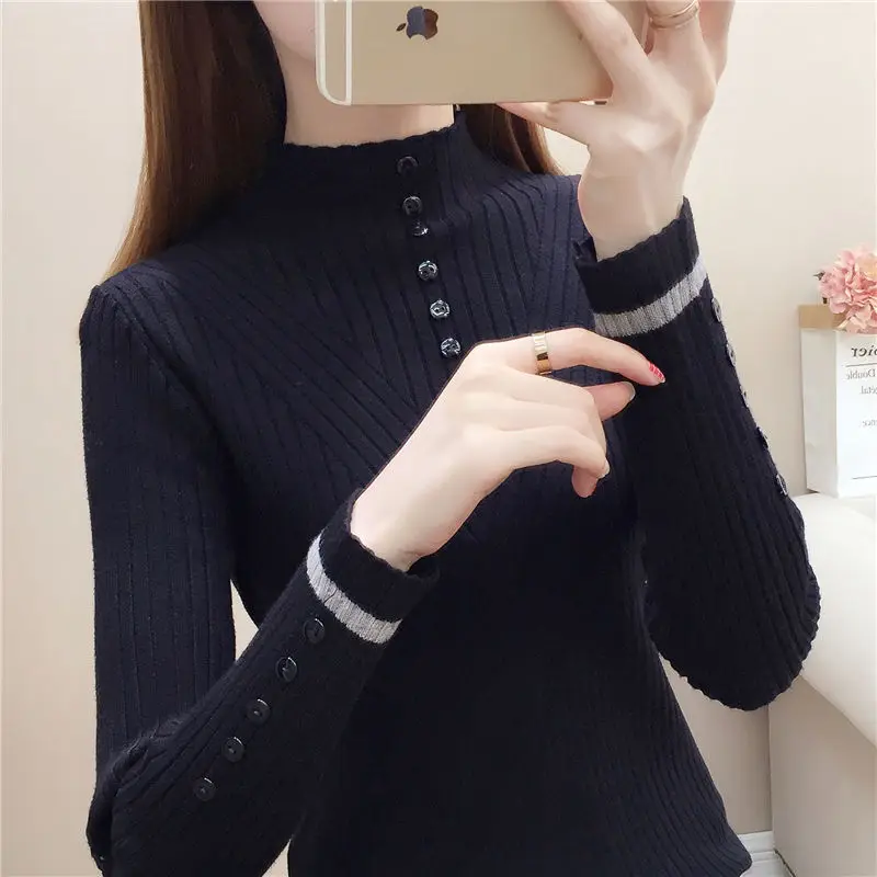 Half turtleneck sweater women 2019 new Korean knitted bottoming shirt slim-fit winter | Женская одежда