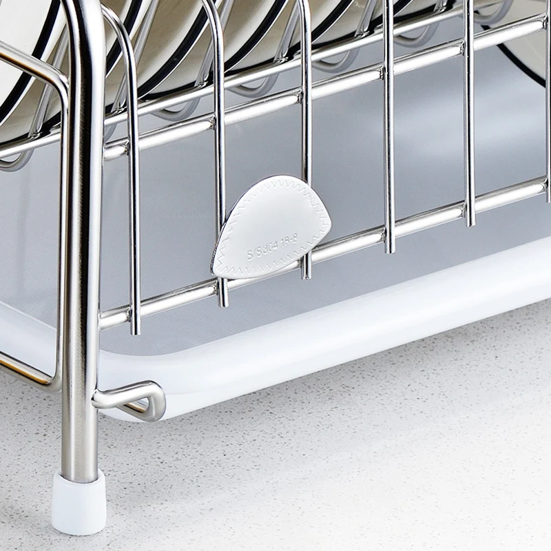 

HOT-Dish Drying Rack, Dish Drainer for Kitchen Rustproof Dish Rack and Drainboard Set , Countertop or in Sink Dry Rack