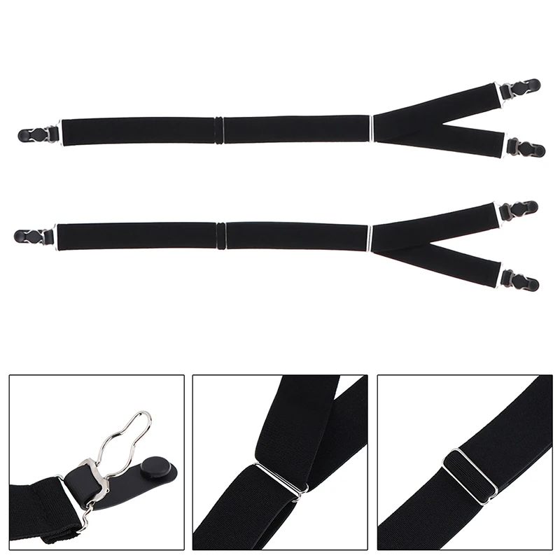 

1Pair New Shirt Stays Garter Belt Suspenders Elastic Shirt Holder Adjustable Sock Suspender