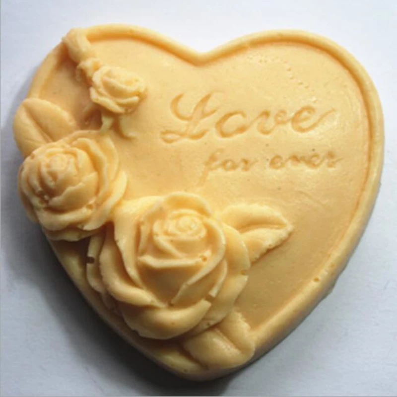 Сердце силиконовая форма в виде розы Форма Арома мыло делая Molud DIY Инструменты для