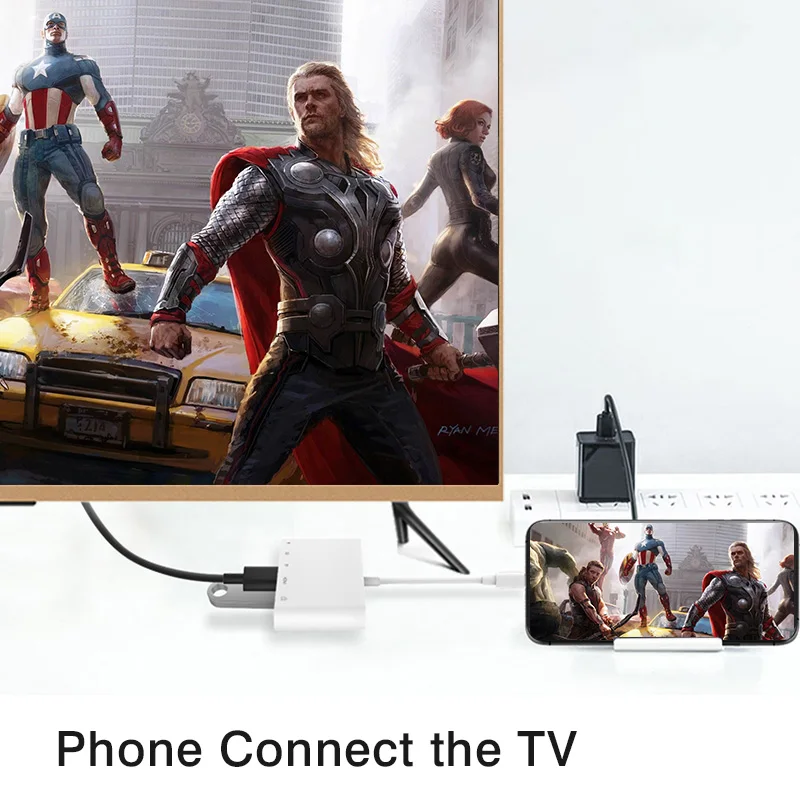 Переходник Lightning/OTG для цифрового AV-адаптера HDMI аналогичный экран iPhone iPad USB SD TF HD
