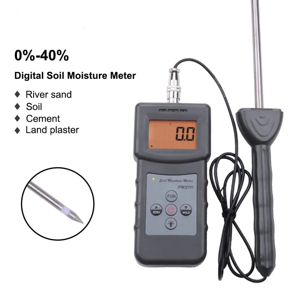 PMS710 Digital Soil Moisture Meter Test River sand Soil Cement Land plater Sensor Tool Tester
