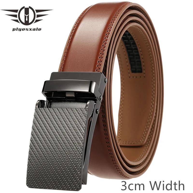 

3cm Width Designer Mens Belts Black Genuine Leather Waistband Automatic Buckles Belt For Men Classic Business Belt Man B595