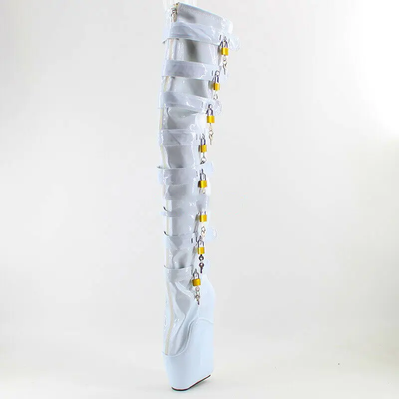 New 18cm Ballet Super High Heeled Over Knee Boots Large Size Sexy Nightclub |