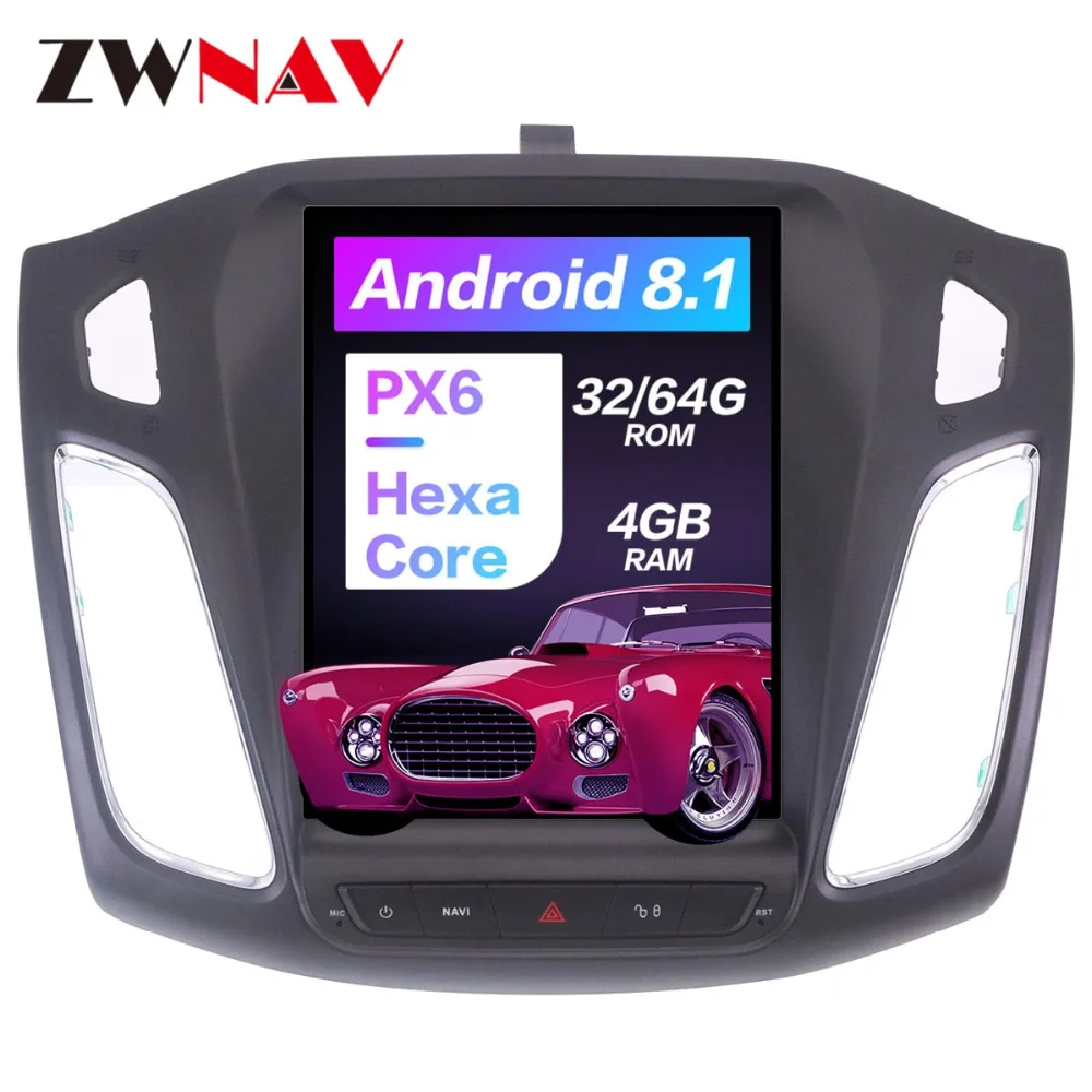 Тесла стиль Android 8 большой экран автомобиля нет dvd-плеер gps навигация для Ford Focus 2012- Авто navi Стерео головное устройство мультимедиа