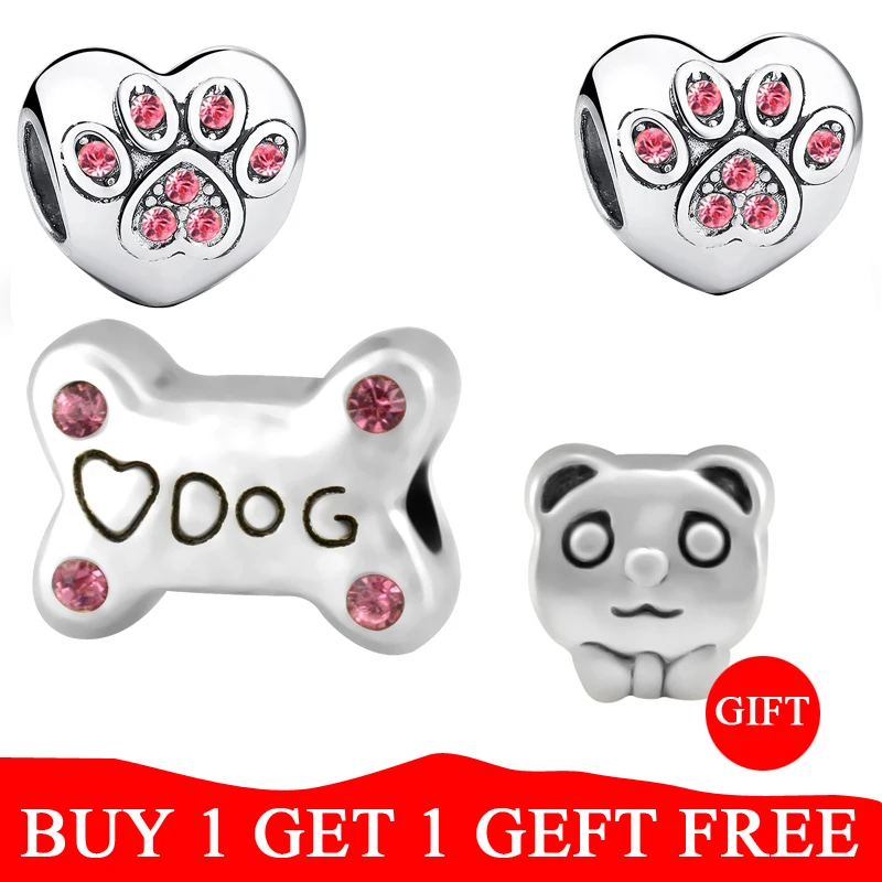 Шармы бусины для браслетов и I LOVE MY PET Dog серебристого цвета SPB060|fit pandora|diy jewelry