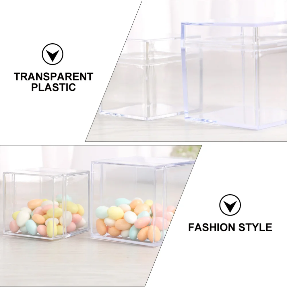 

24Pcs Practical Boxes Transparent Candy Boxes Square Gift Storage Boxes