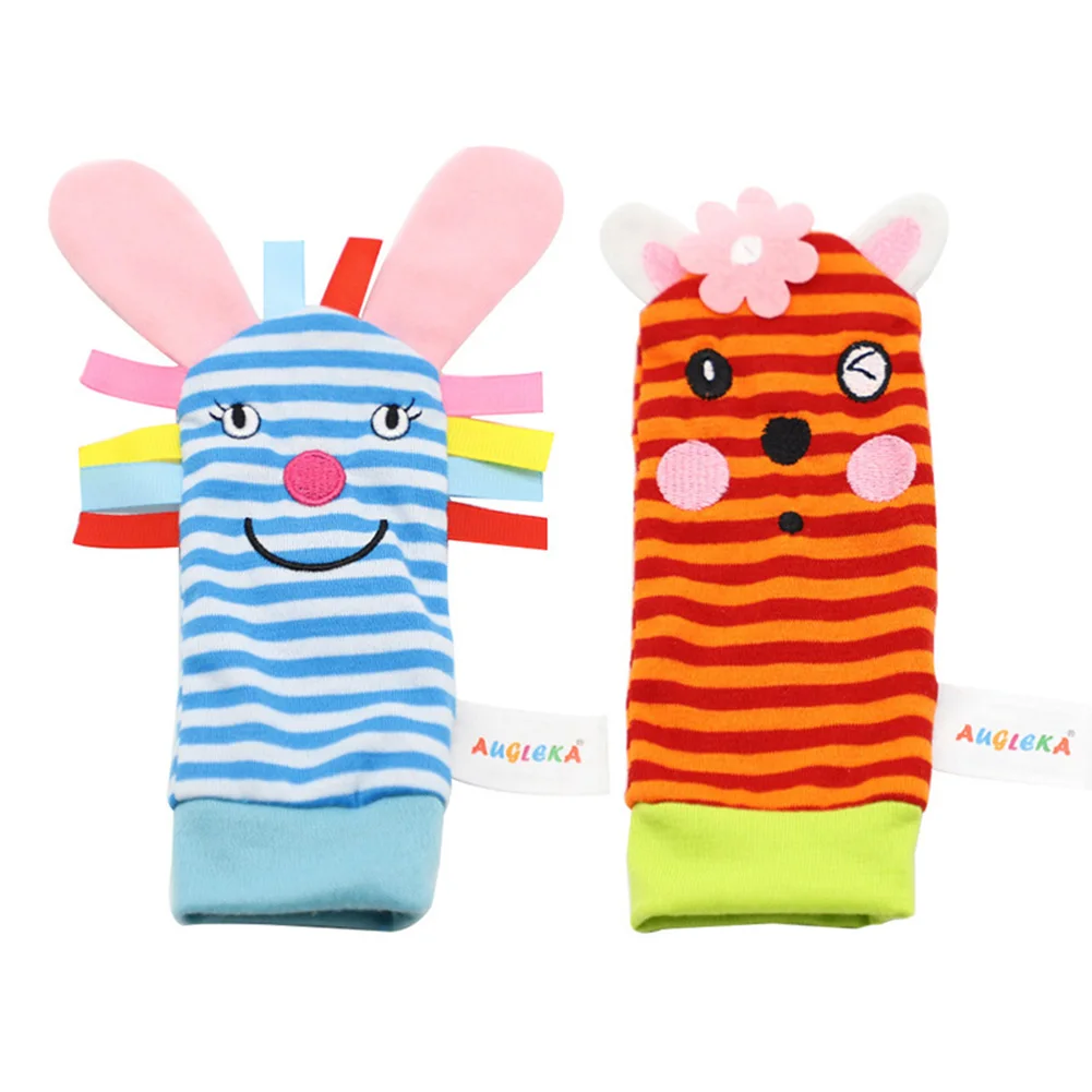 

Cartoon New Baby Rattle Animal Watch With Rattle Toy Wrist Strap Socks Rattle Bell Baby Newborn Plush Toy