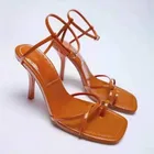 Женские Босоножки на каблуке-шпильке, бежевые шлепанцы с ремешком и пряжкой, в стиле ретро, большие размеры, черные, лето 2021