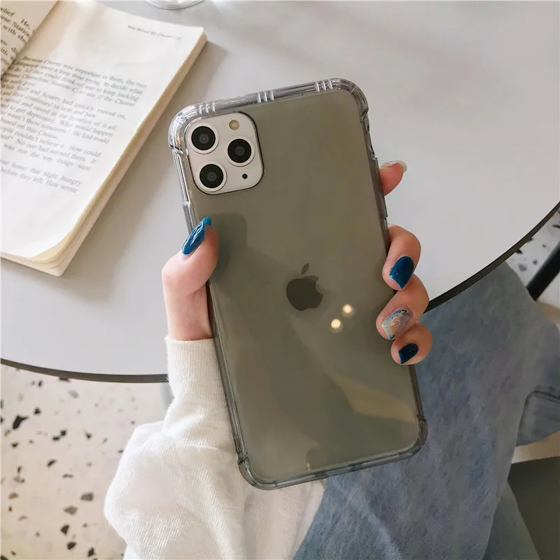 Противоударный чехол для iphone 11 11Pro Max XR XS Max, прозрачный мягкий чехол из ТПУ для iphone 6, 6s, 7, 8 Plus, защитный чехол - Цвет: E