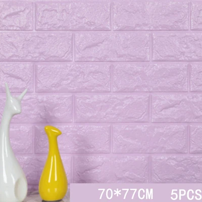 light purple 70*77 3D наклейки в виде кирпичной стены DIY Пена школа детский сад Настенные обои-покрытие фартук для телевизора дети спальня гостиная украшение - Цвет: light purple