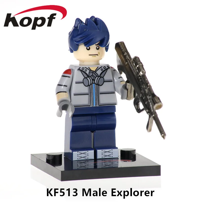 KF513 Without Box Одиночная строительных блоков с металлическим оружейным стрелком игра небо лиса выгорание Белый Костюм Фигурки для детей Коллекция игрушек KF671 - Color: KF513 Without Box