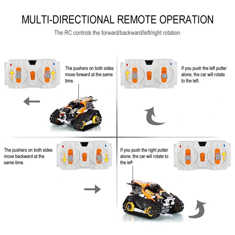 moc app rc гусеничный трюковый авто