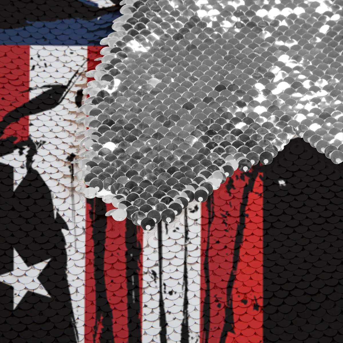 Каратель Череп красная линия американский флаг Волшебная наволочка блестки