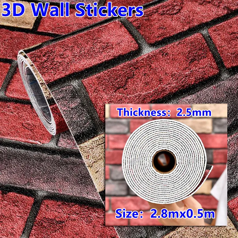 

Flame Retardant 3D Wallpaper Moisture-Proof Self-Adhesive Wall Sticker Waterproof Bathroom Kitchen Living Room Wall Decoration