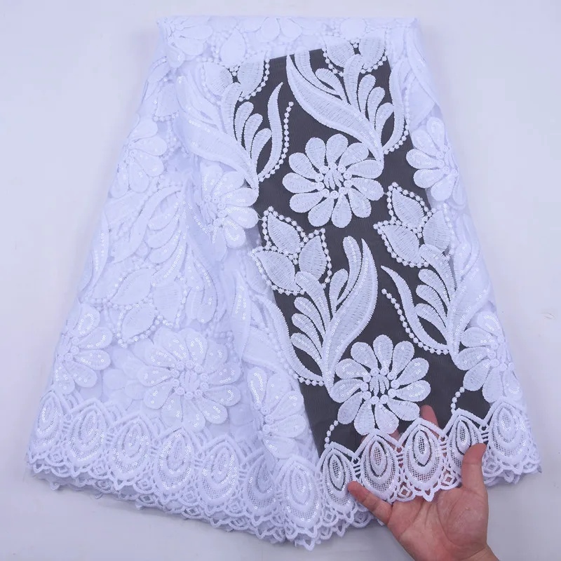 

Чисто белое французкое столовое кресло из тюль кружева ткань 2020 Высокое качество африканская кружевная ткань с блестками в африканском сти...