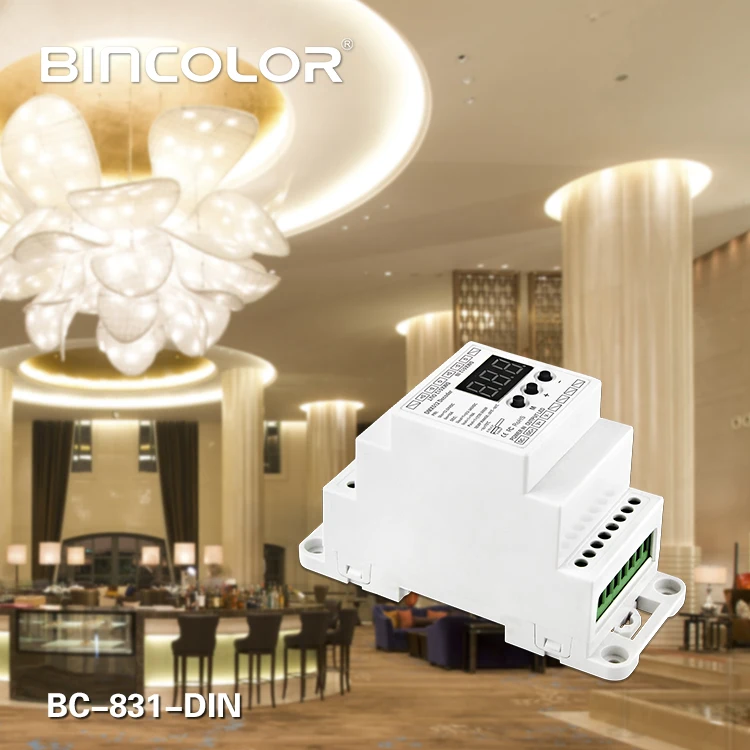 BC-831-DIN/BC-831-DIN-RJ45 DIN Rail 10A * 1CH светодиодный 1990 DMX512 декодер постоянный Напряжение с RJ45