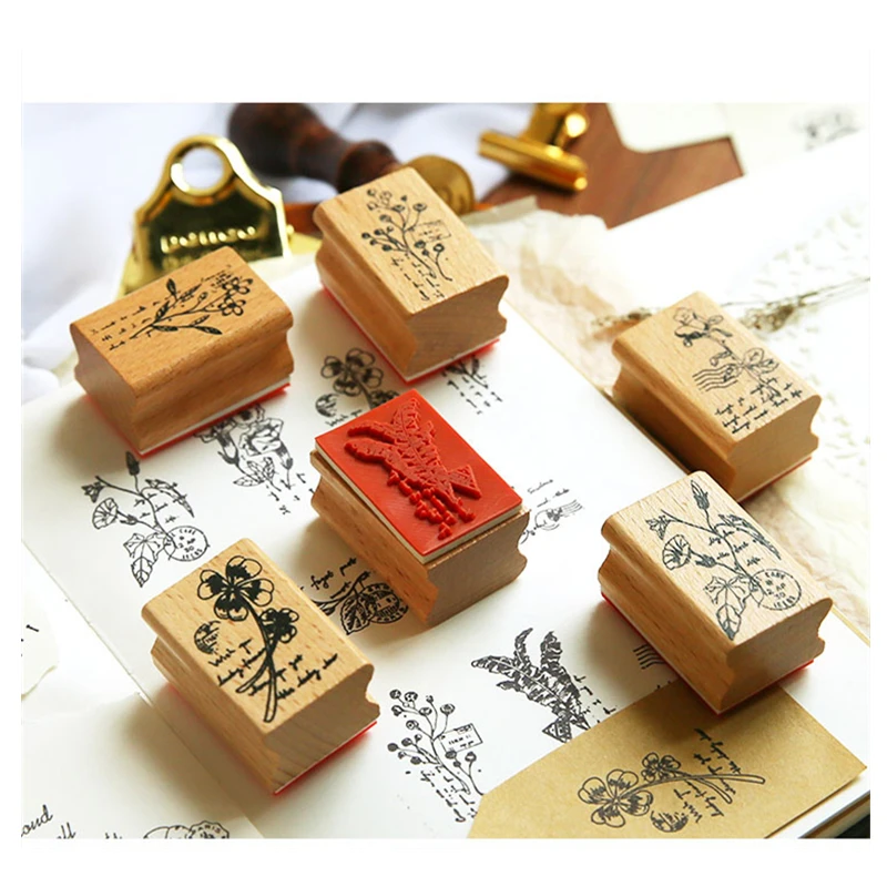 

Деревянный резиновый штамп, деревянная печать для ежедневника, украшение для рукоделия, деревянная глава, штамп для скрапбукинга, цветы, ра...