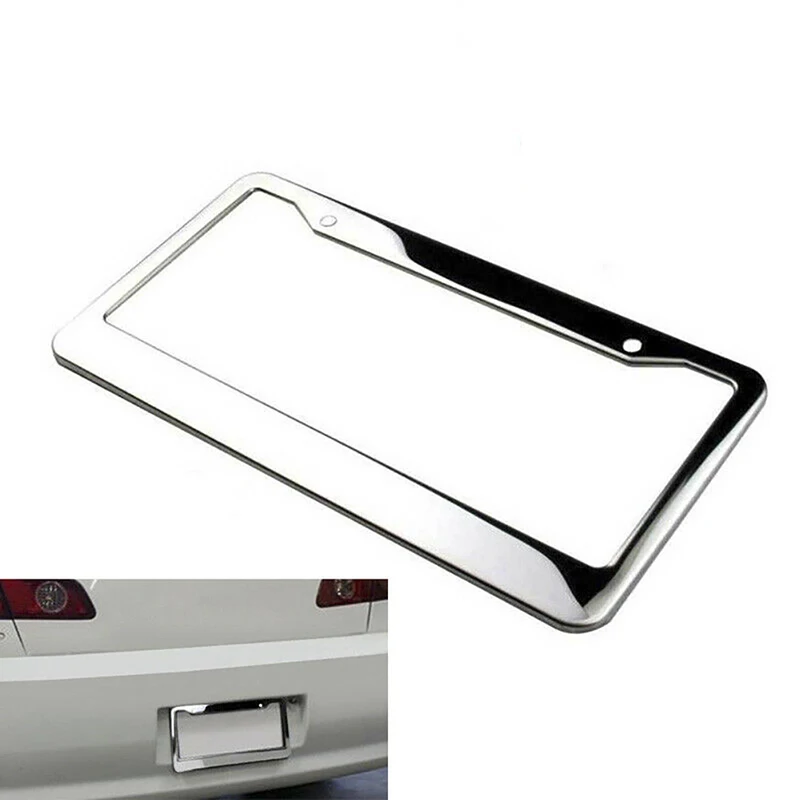 

2 pieces Stainless Steel License Plate Frame American Car License Plate Frame Universal License Plate Frame