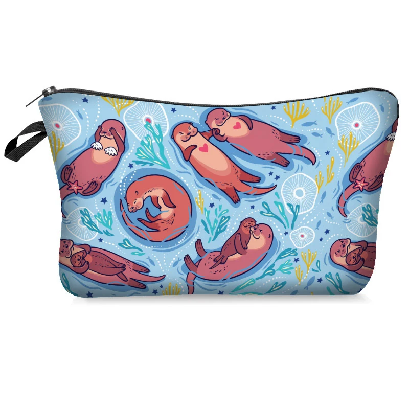 

1 PC Cartoon Cosmetic Bag Animal Pattern Women Make Up Bag Travel Organizer For Cosmetic Toiletry Bag Printed Casual Fashion