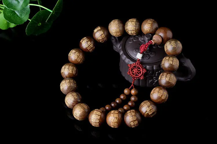 Зеленое сандаловое дерево тибетское буддистское Писание 18 + 1 четки Мала