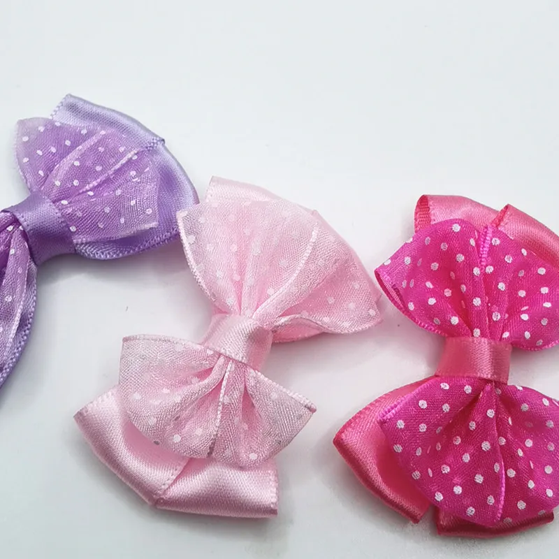 30 шт./лот ручная работа сатиновая прозрачная двойная лента галстук бабочка