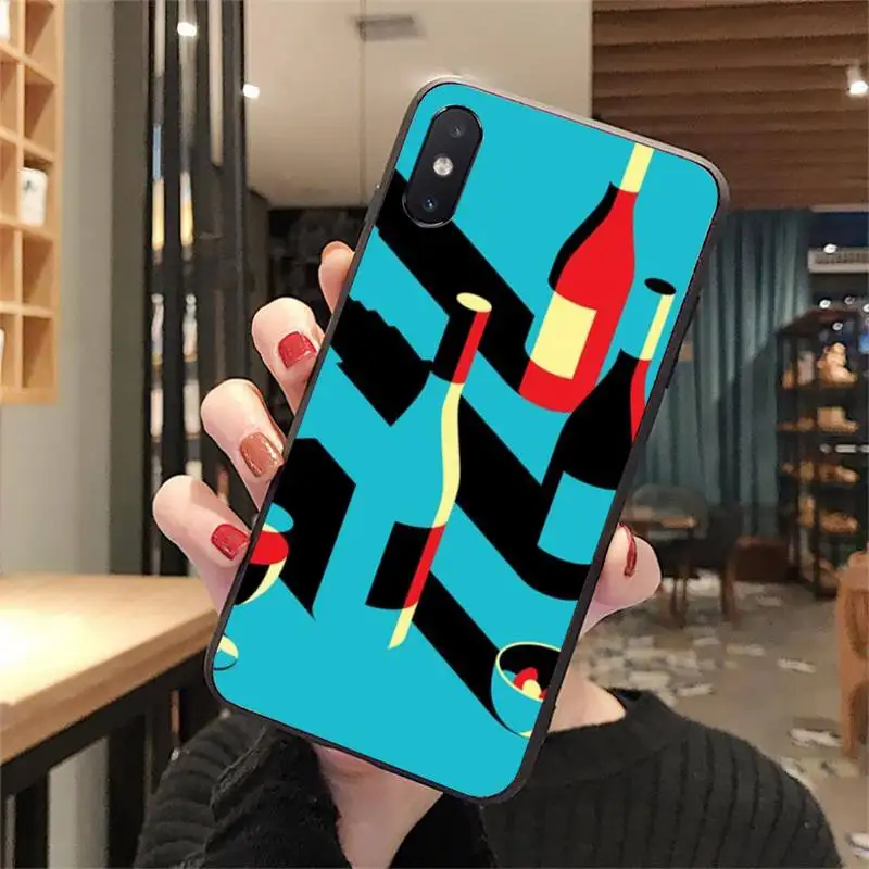 На бокал для вина в Париже Красный бутылки стеклянный Чехол мобильного телефона