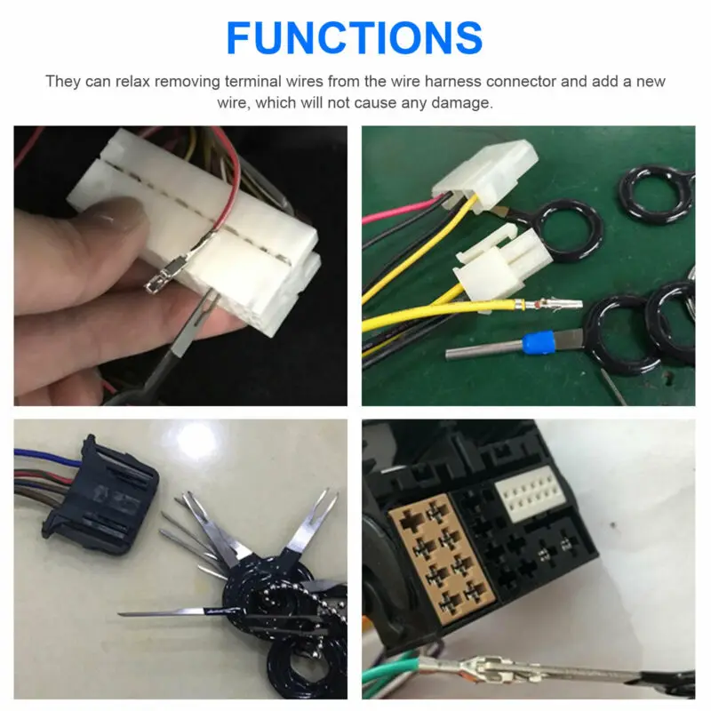 

Car Terminal Wiring Removal Crimp Connector Extractor Pin Kit Stainless Steel Motorcycles