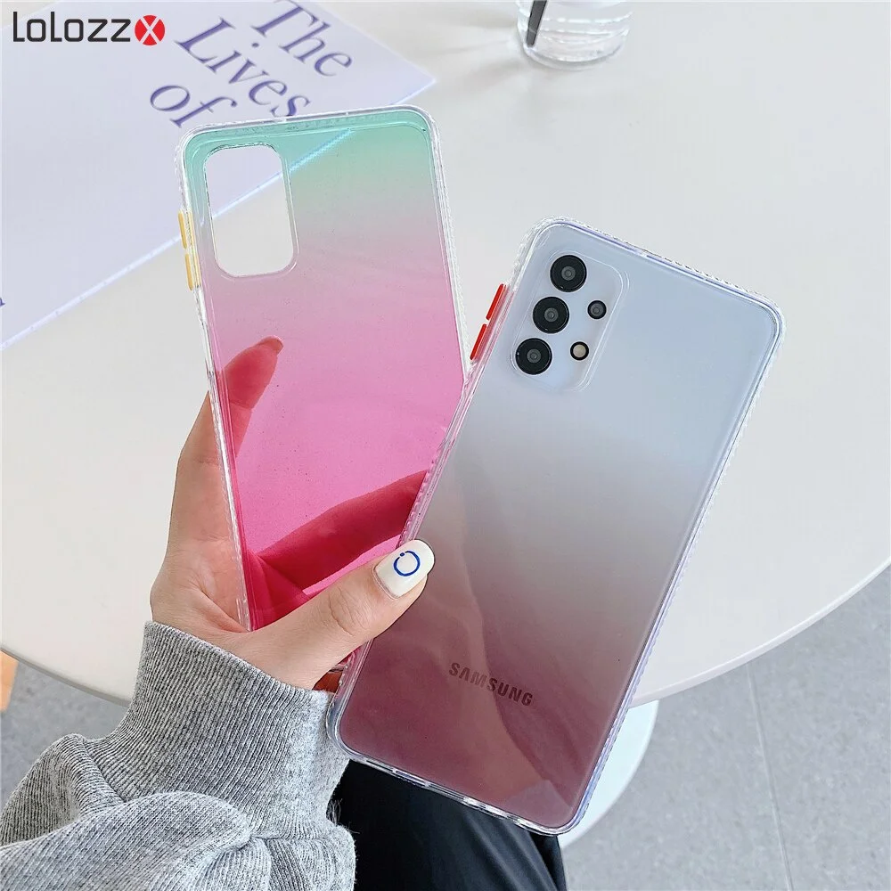 

For Huawei P30 P40 lite P Smart 2020 Gradient Soft Case For Huawei Nova 7i 6SE Clear Candy Color Cover