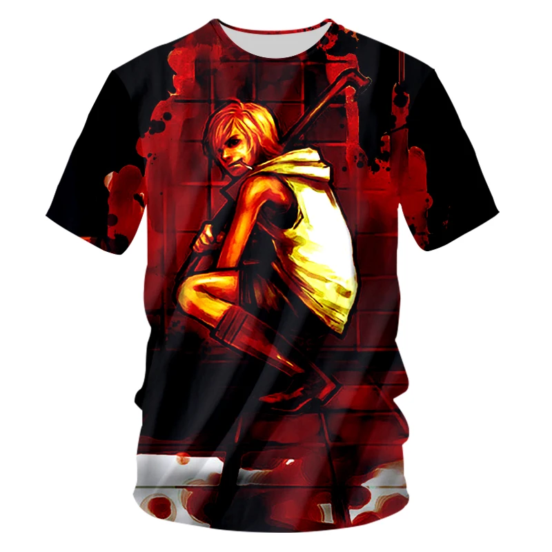 

3D футболка с рисунком страшной игры, тихий холм, Мужская футболка большого размера, рождественские подарки, манга, стиль, дропшиппинг