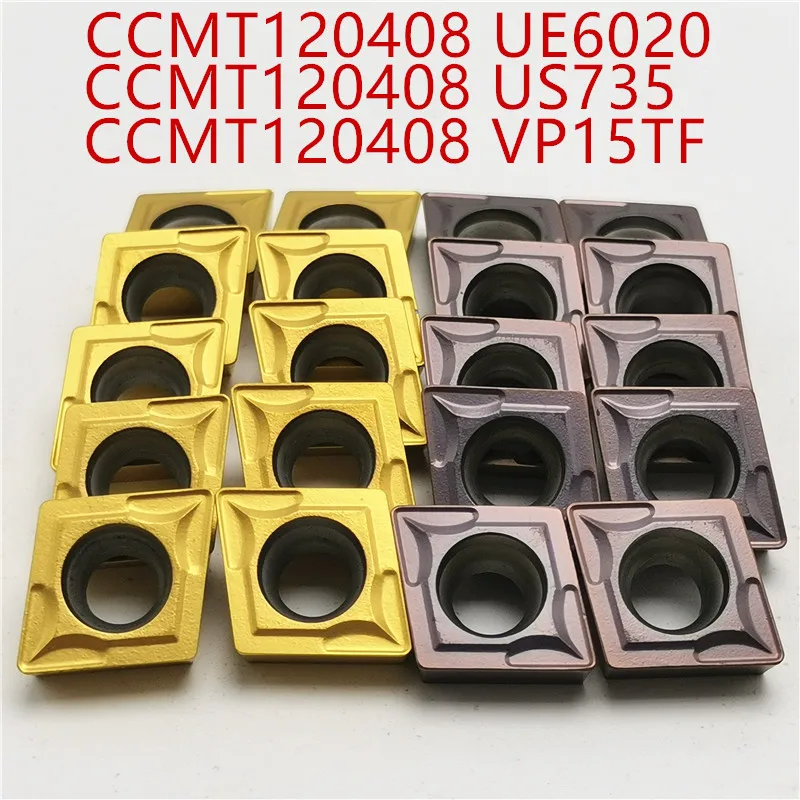 10 шт. CCMT120404 CCMT120408 UE6020 US735 VP15TF режущие инструменты из нержавеющей стали с ЧПУ вставки из карбида вольфрама металлический токарный инструмент