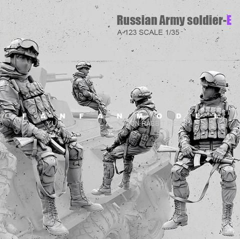 1/35(50 мм) Набор фигурок из смолы, Русский Современный солдат спецназа, самособранный (без ремня оружия)