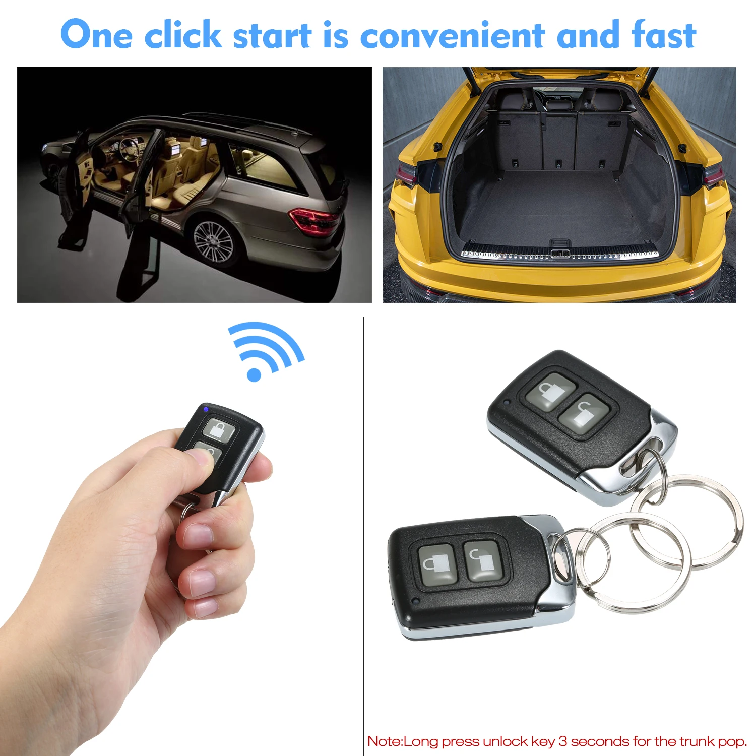 12V Universal Car Door Power Central Lock Motor Kit Auto Vehicle Locking Keyless Entry System 2 Remote Control Support Trunk | Автомобили