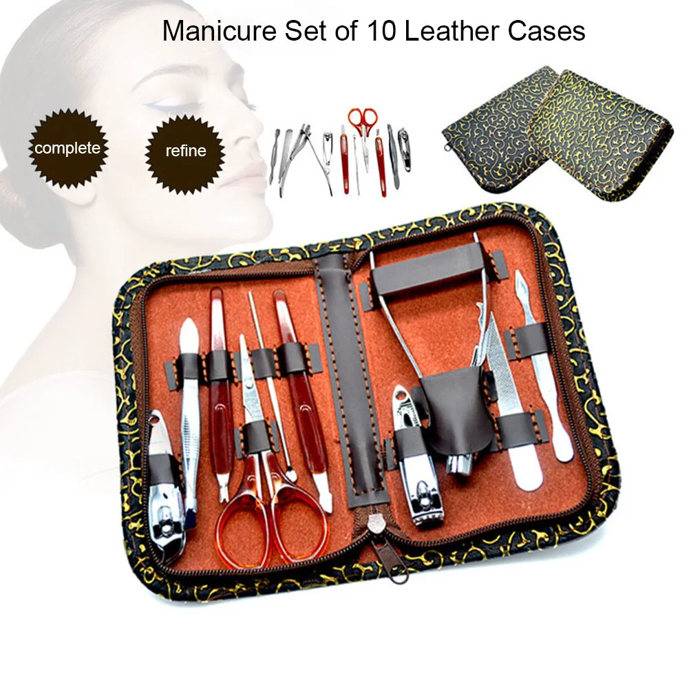 10 шт./компл. профессиональные ножницы из нержавеющей стали маникюрный набор