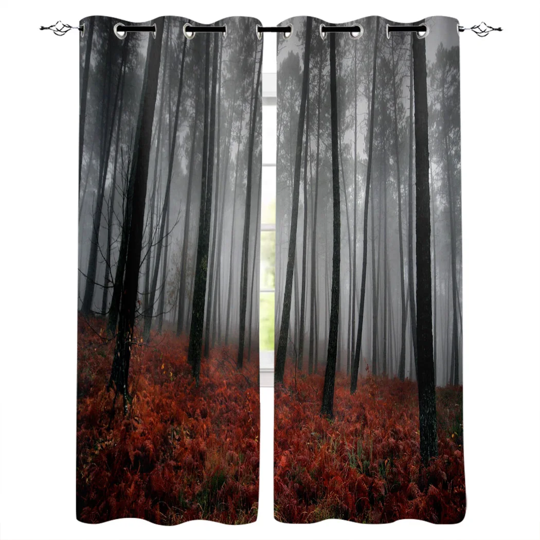 Растения леса красные кленовые листья оконные шторы для гостиной спальни кухни