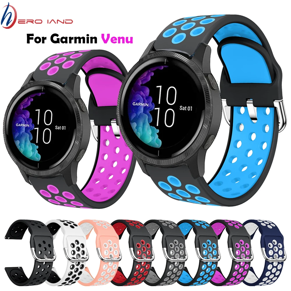 

20mm Sport colorful Silicone watchBand For Garmin Venu Smart watch Replacement Strap for Garmin Move 3 / Luxe / Style belt