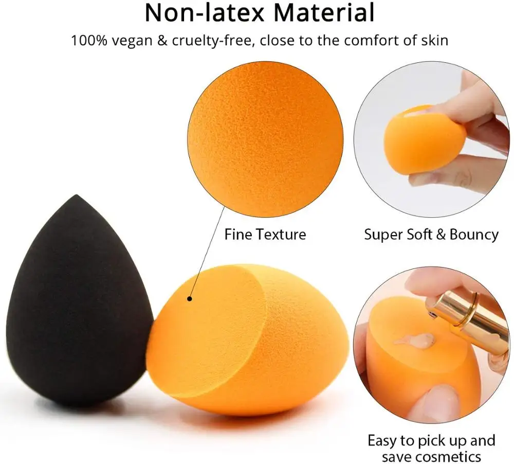 10 шт. губка для макияжа без латекса Блендер Косметическая Набор тонального