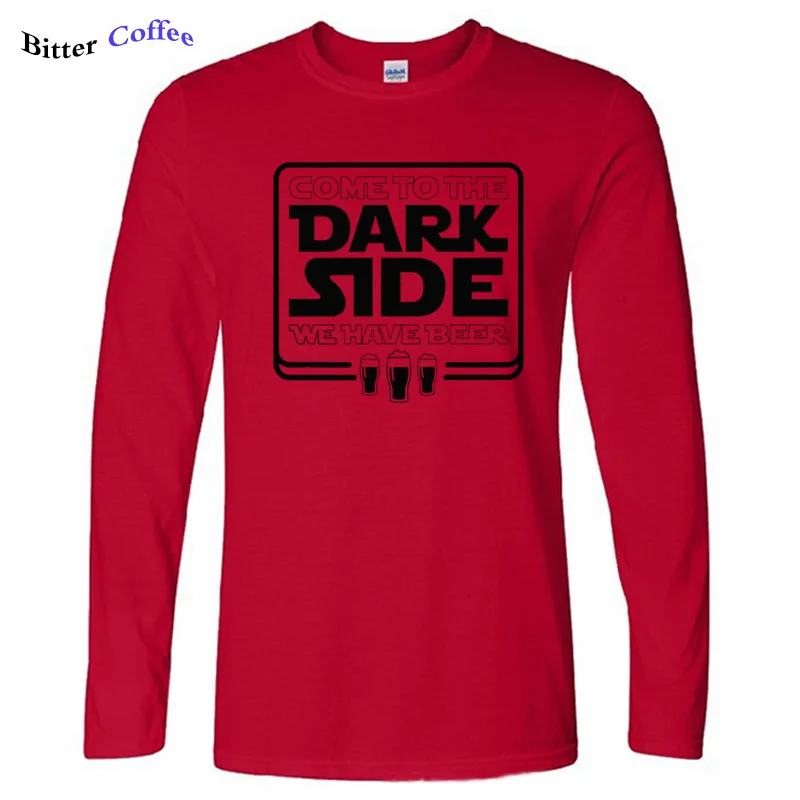 Мужская футболка с длинным рукавом круглым вырезом