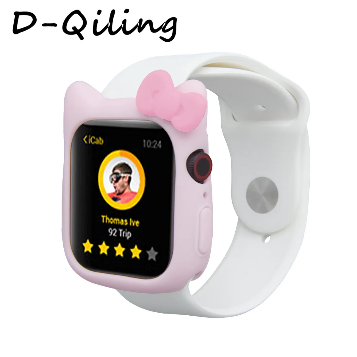 Милый силиконовый чехол HelloKitty для Apple Watch Series 5 4 3 2 1 кожаный ремешок iWatch 38 42 40 44 мм |