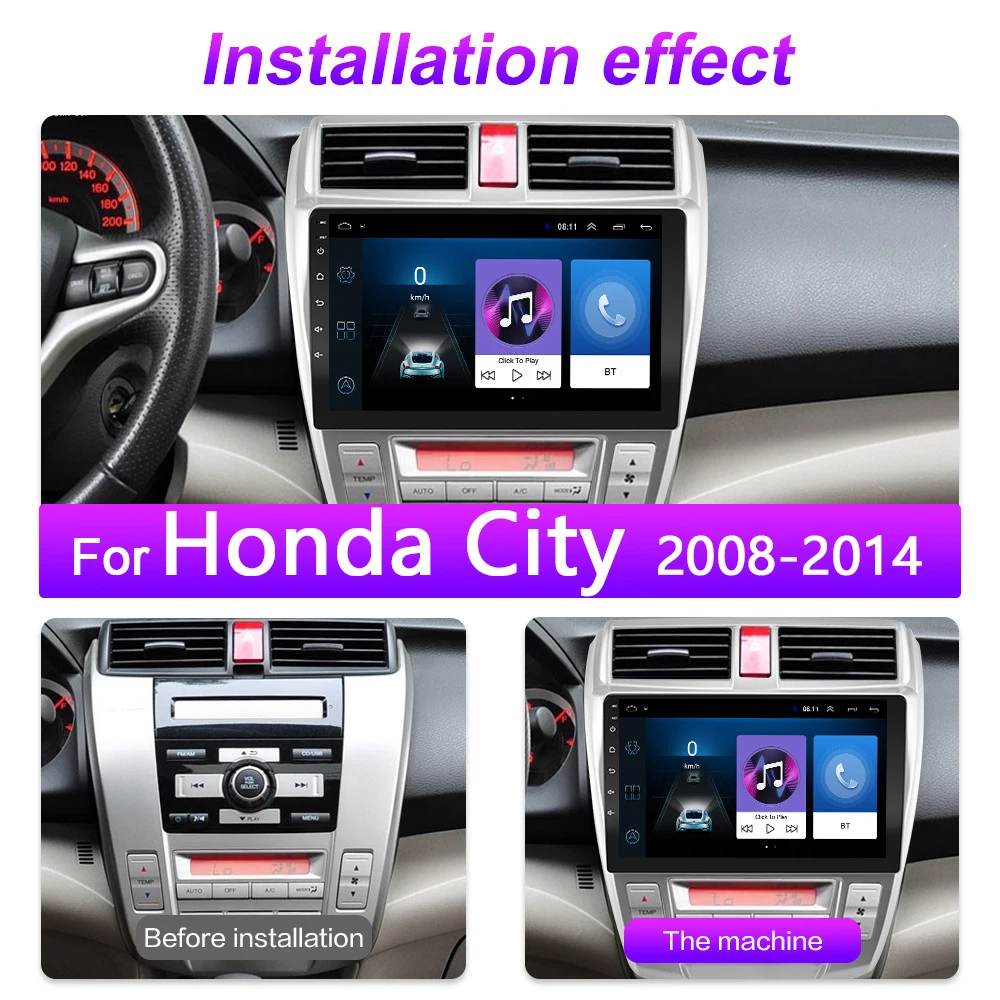 Автомагнитола 2 Din 4G Android мультимедийный видеоплеер для Honda City 2008 2009 2010 2011 2012 2013 2014