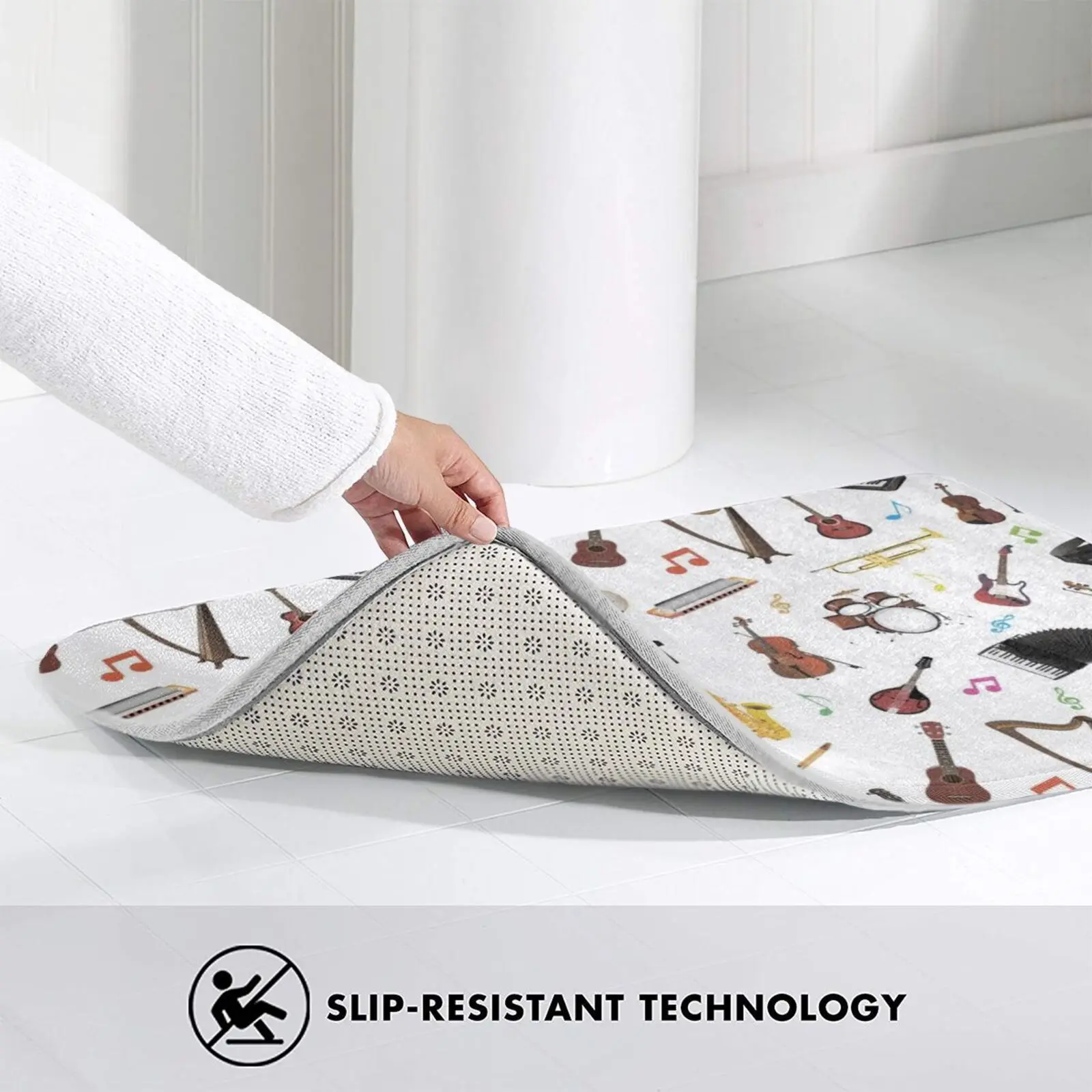 

Various Musical Instruments Carpet Mat Rug Cushion Soft Musical Instruments Pattern Play Band Music Classic Classical