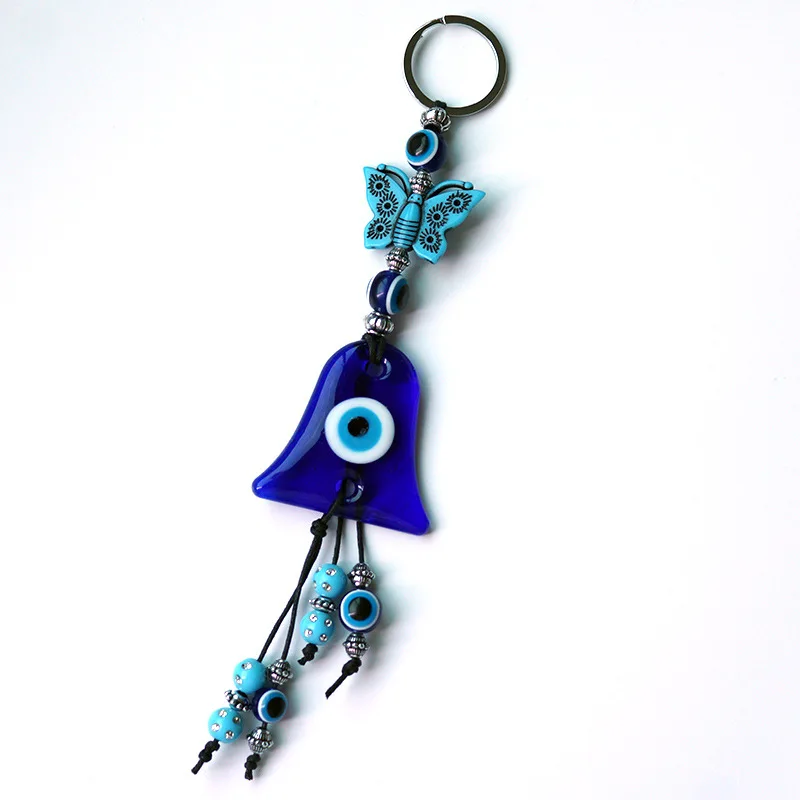 Этнический турецкий синий стеклянный кристалл злого искусства Бабочка круглая