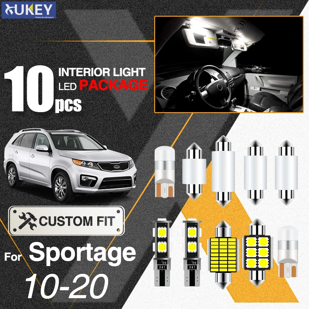 

Комплект светодиодных ламп Xukey для салона Kia Sportage SL QL 2010-2020, 10 светодиодный т.